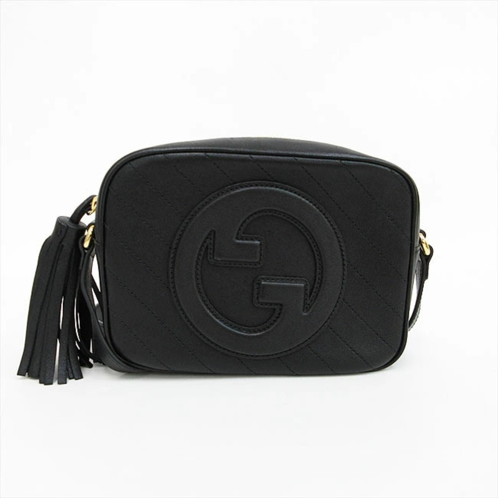 GUCCI Blondie Shoulder Bag Black Leather